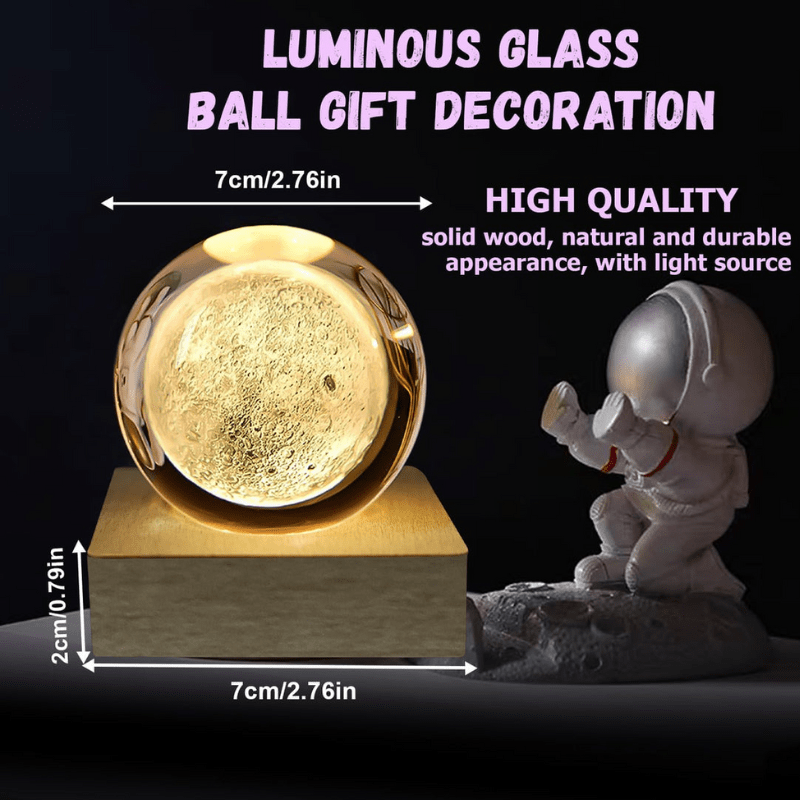 Lampe boule de cristal 3D unique