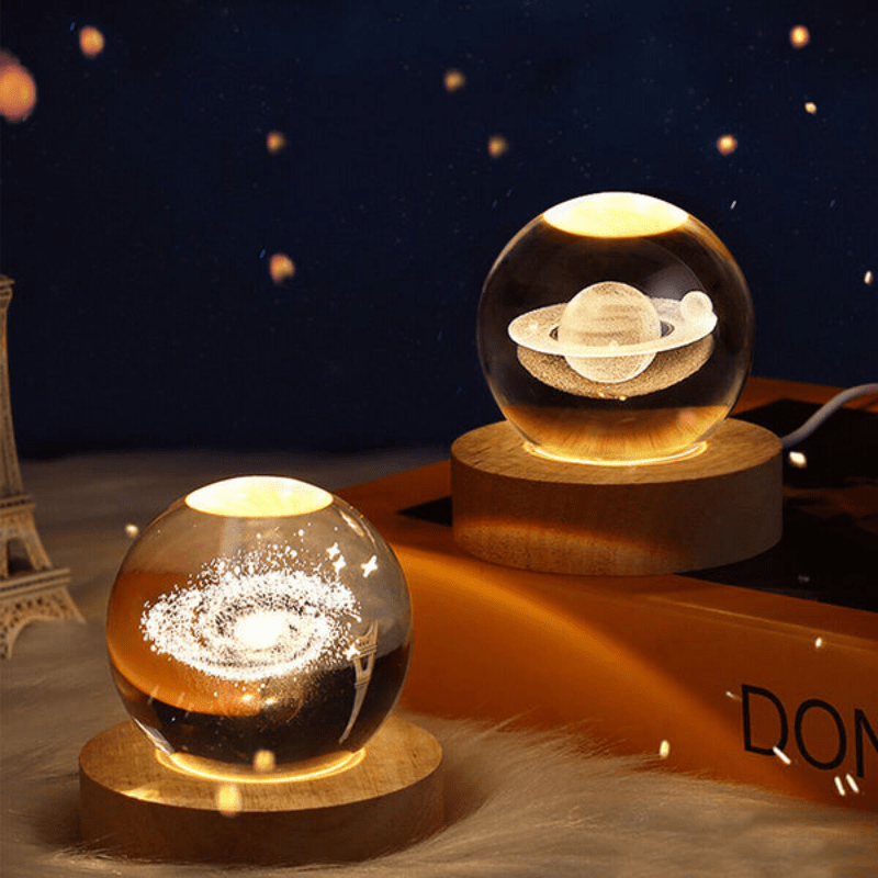 Lampe boule de cristal 3D unique