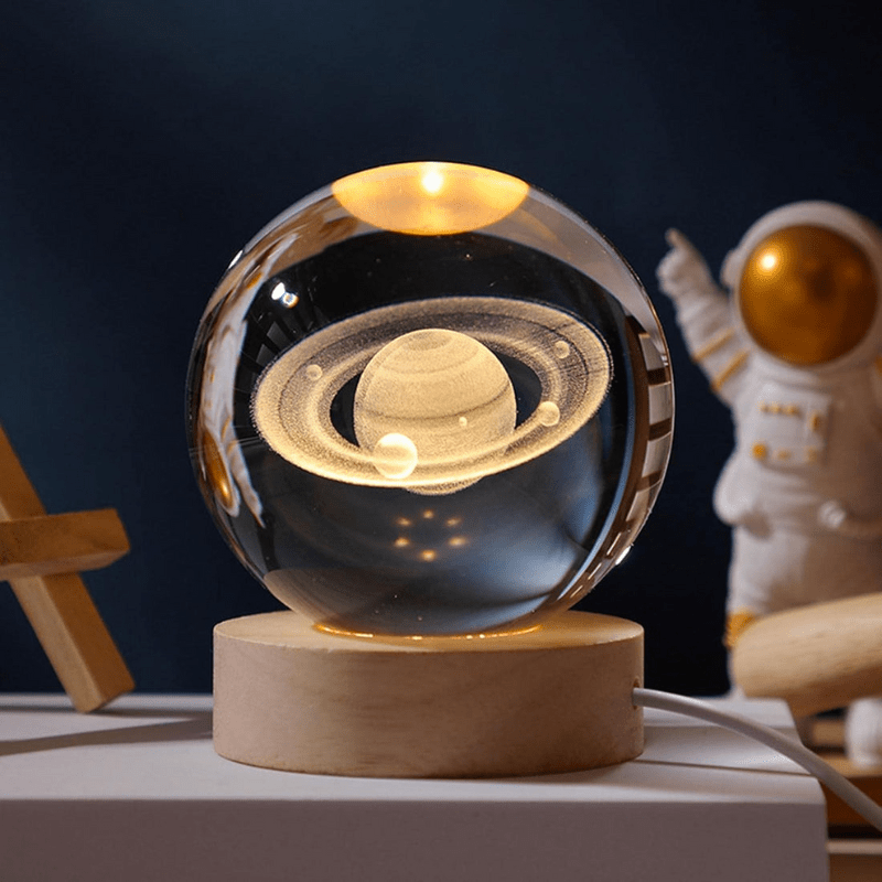 Lampe boule de cristal 3D unique