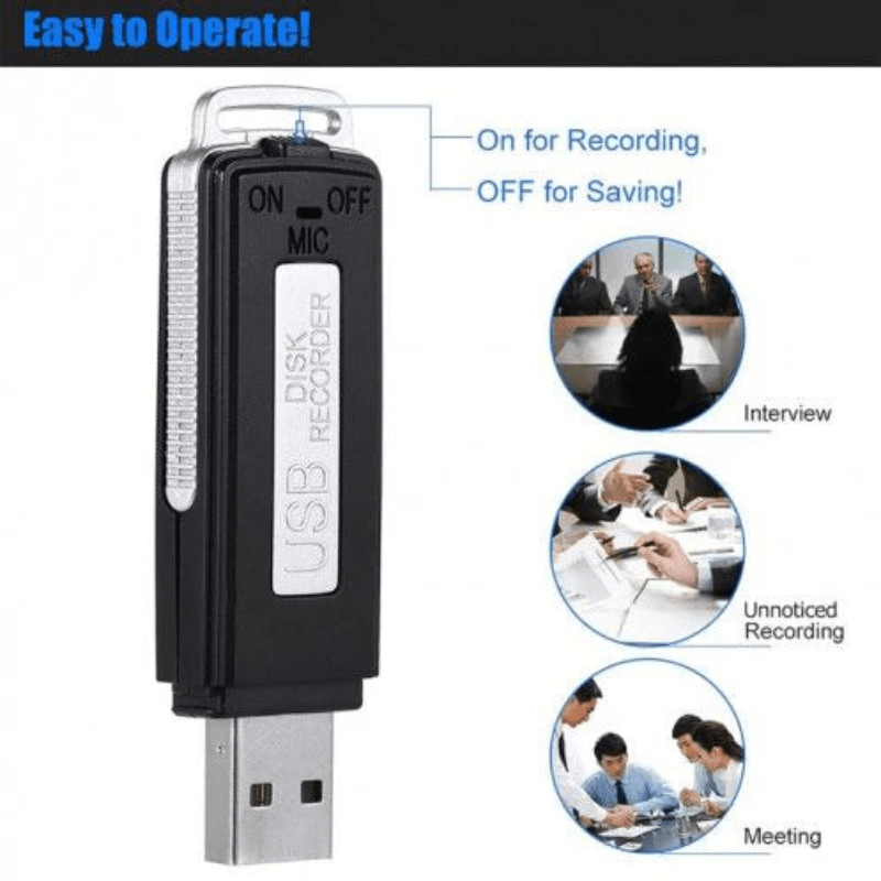 Clé USB Enregistreur Intelligent avec détecteur de voix 120 h d'autonomie : Pour Réunions, Cours et Surveillance Discrète