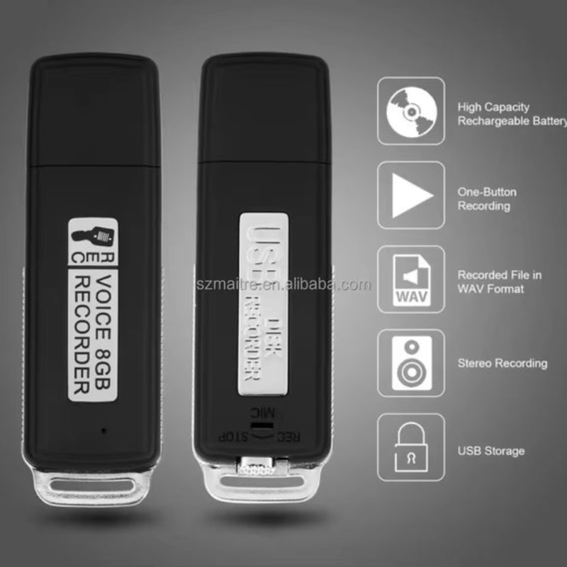 Clé USB Enregistreur Intelligent avec détecteur de voix 120 h d'autonomie : Pour Réunions, Cours et Surveillance Discrète
