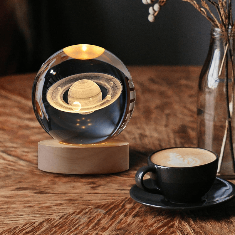 Lampe boule de cristal 3D unique